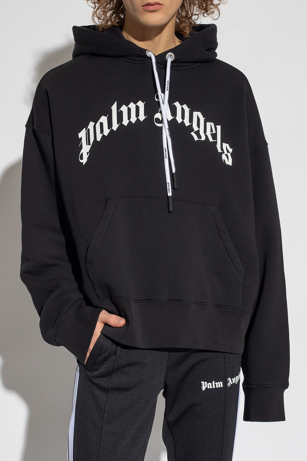 Black Hoodie with logo Palm Angels - SchaferandweinerShops